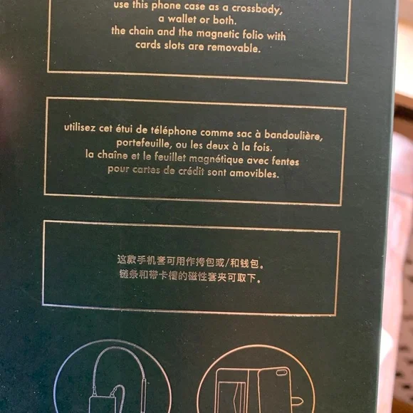 Kate Spade Glitter iPhone 12 mini removable magnetic case/card snap Crosby - Picture 14 of 16